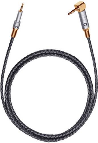 Klinke Audio Anschlusskabel [1x Klinkenstecker 2.5mm - 1x Klinkenstecker 3.5 mm] 1.50m Schwarz Leder