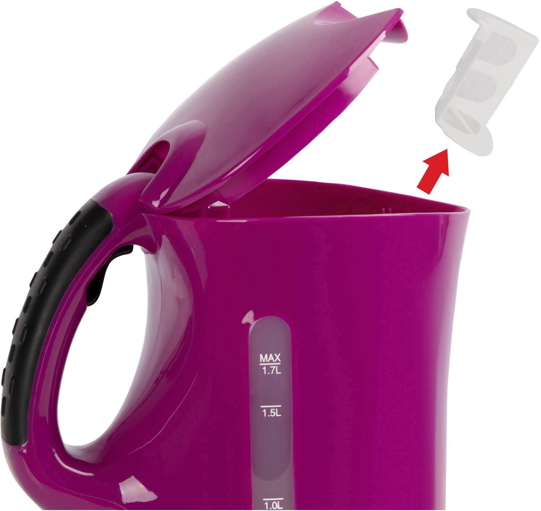 Clatronic WK 3445 Wasserkocher schnurlos Brombeer