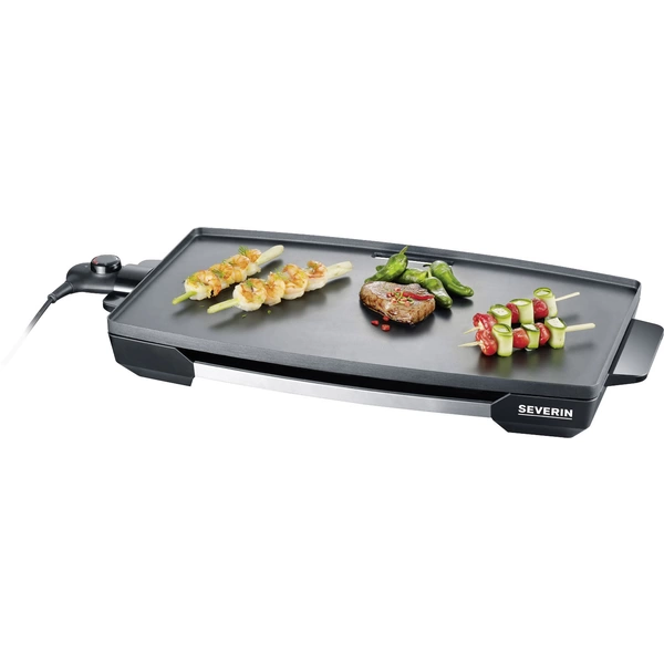 Severin KG 2397 Elektro Tischgrill mit manueller Temperatureinstellung Edelstahl (gebürstet), Schwarz Severin KG 2397 Elektro Tischgrill mit manueller Temperatureinstellung Edelstahl (gebürstet), Schwarz