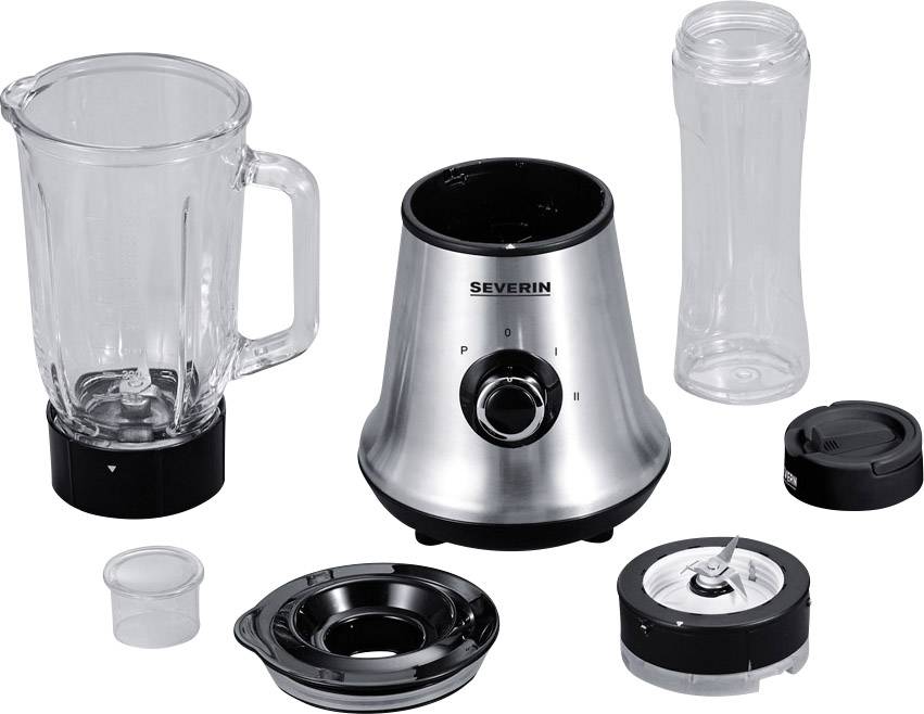 Severin SM 3737 Smoothie-Maker 500 W Edelstahl (gebürstet), Schwarz