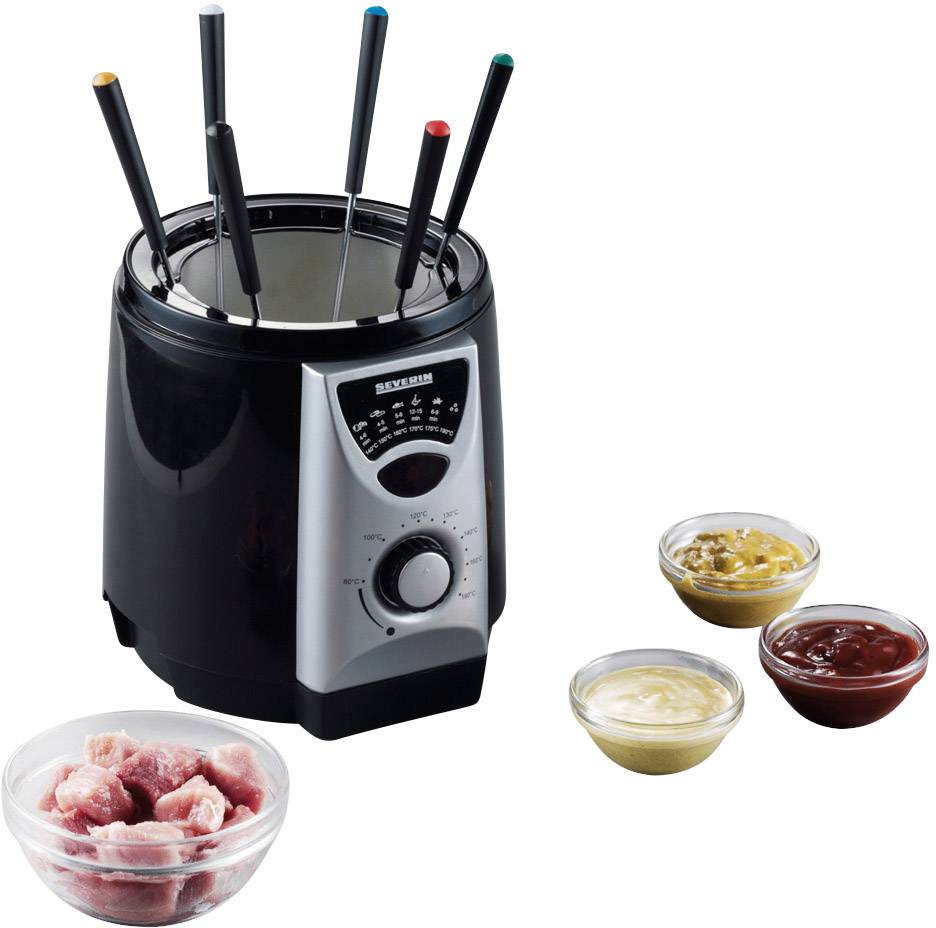 Severin FR 2408 Fondue-Fritteuse 840W Schwarz, Silber