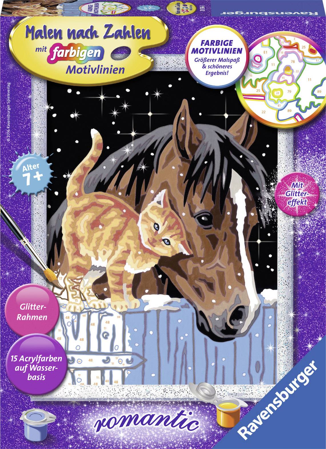 Ravensburger Malen nach Zahlen - Fohlen mit Kätzchen