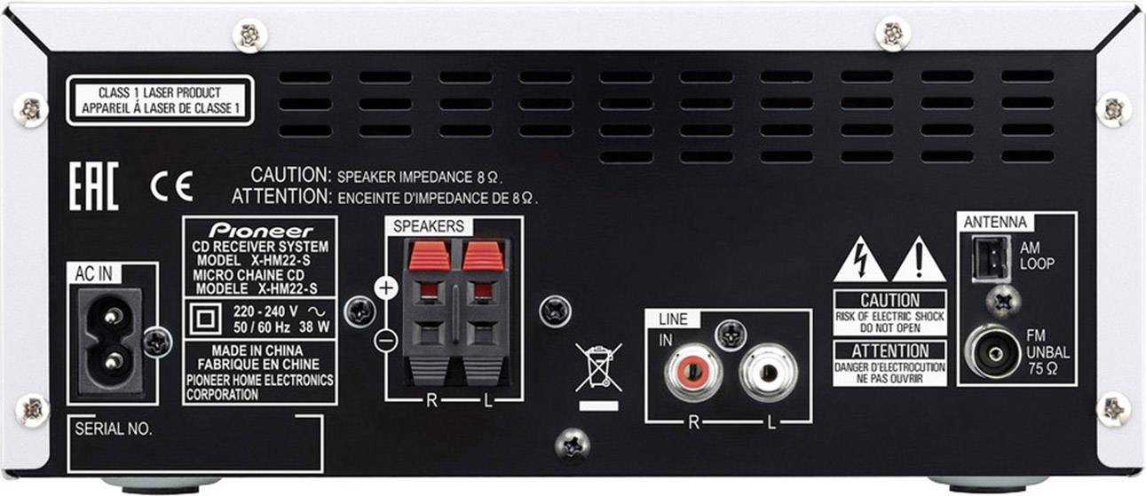 Pioneer X-HM22-S Stereoanlage Silber