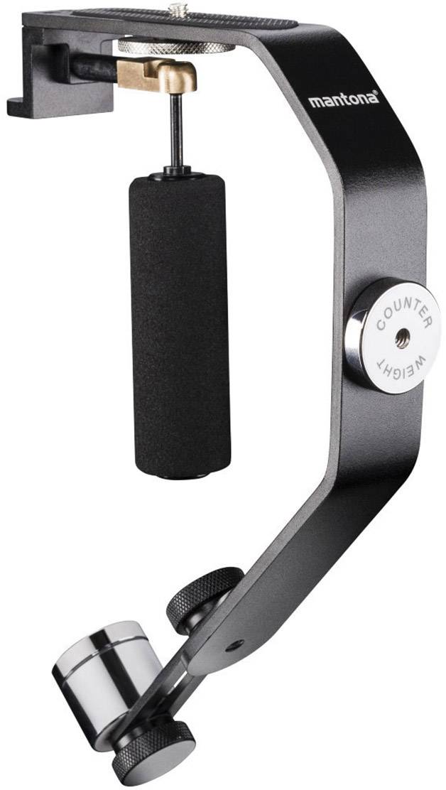 Mantona Schwebestativ Gimbal mechanisch 1/4 Zoll Schwarz Belastbar bis 0.5 kg