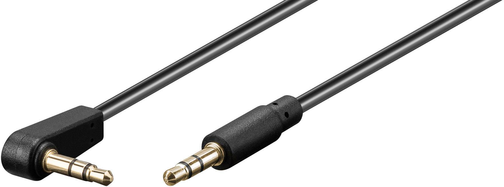 Goobay Audio Verbindungskabel AUX, 3,5 mm stereo 3-pol., slim, CU, abgewinkelt Klinke 3,5 mm Stecker (3-Pin, stereo) > K