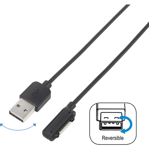Renkforce Handy Anschlusskabel [1x USB 2.0 Stecker A - 1x Sony Xperia Magnetanschluss] 0.75m USB 2.0 mit Magnetanschluss