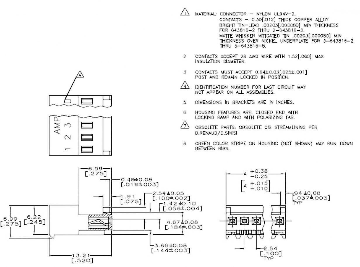 TE Connectivity Buchsenleiste (Standard) MTA-156 Polzahl Gesamt 5 3-643816-5