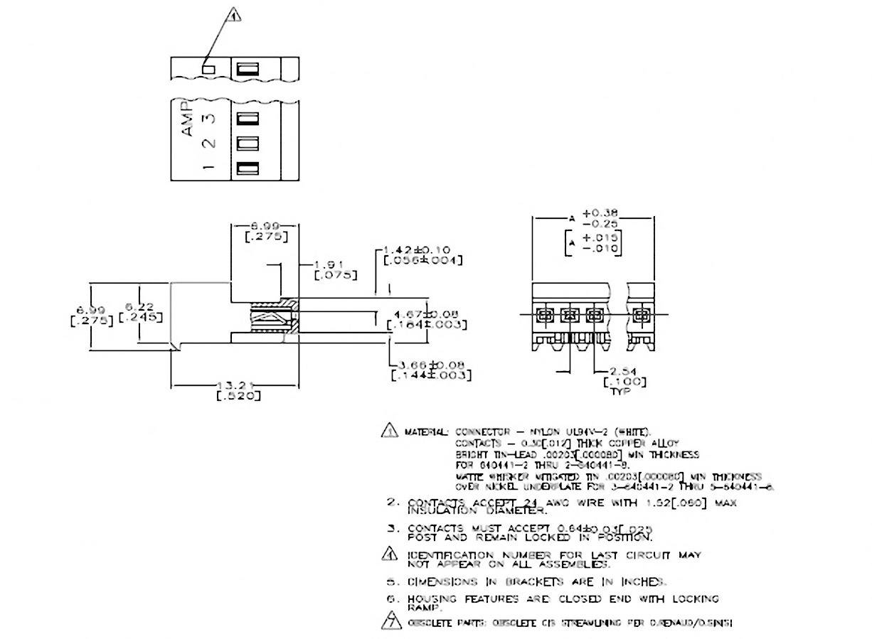 TE Connectivity Buchsenleiste (Standard) MTA-100 Polzahl Gesamt 4 3-640441-4