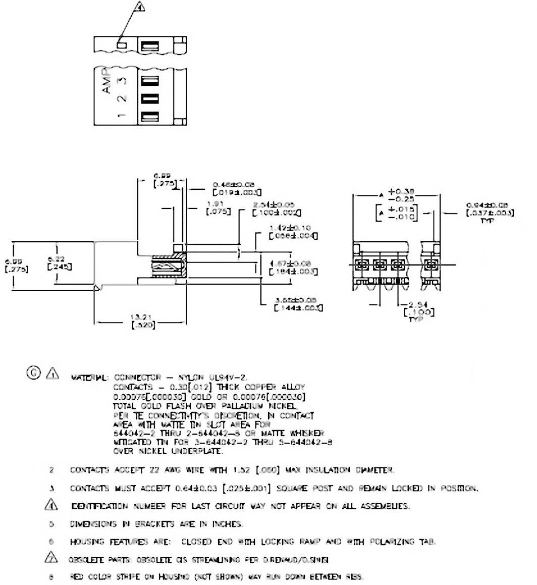 TE Connectivity Buchsenleiste (Standard) MTA-100 Polzahl Gesamt 2 3-643814-2
