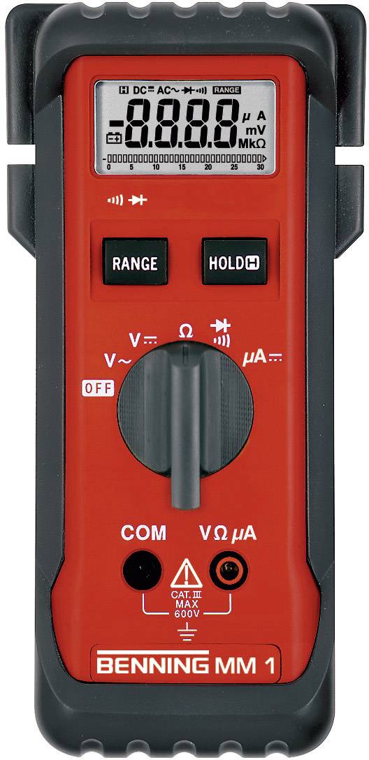 Benning MM 1 Hand-Multimeter digital CAT III 600V Anzeige (Counts): 3200