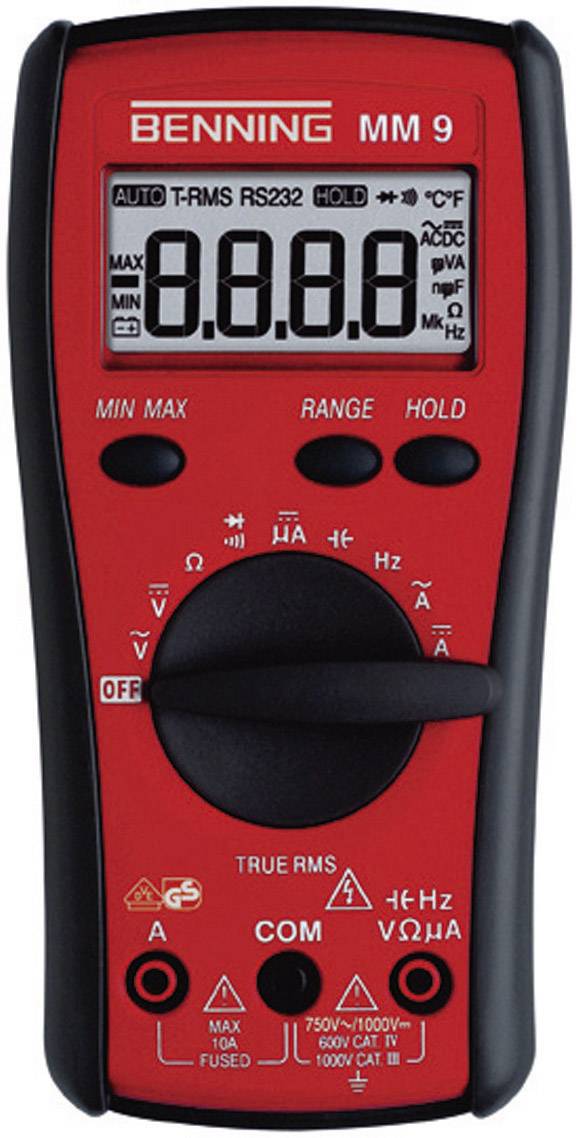 Benning MM 9 Hand-Multimeter digital CAT III 1000 V, CAT IV 600 V Anzeige (Counts): 6000