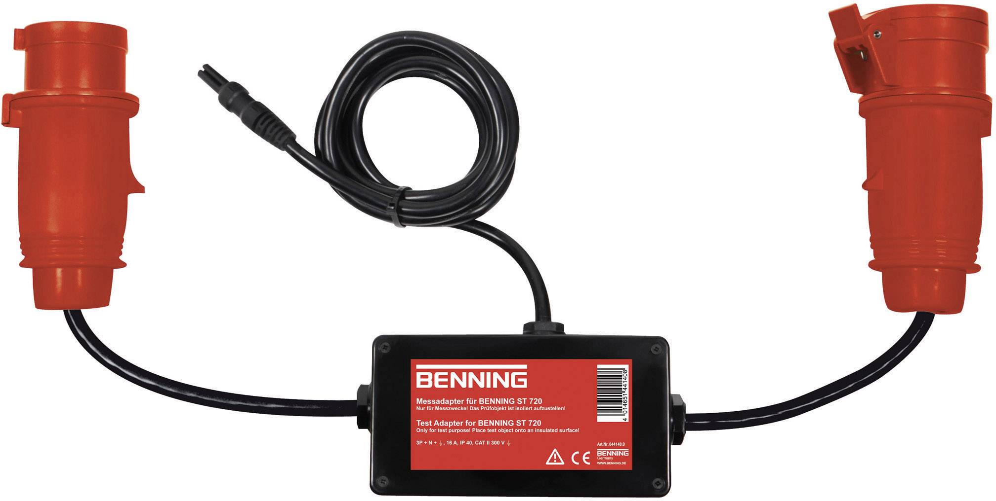 Benning Messadapter 16 A CEE 3-phasig Messadapter CEE-Stecker - CEE-Kupplung Rot