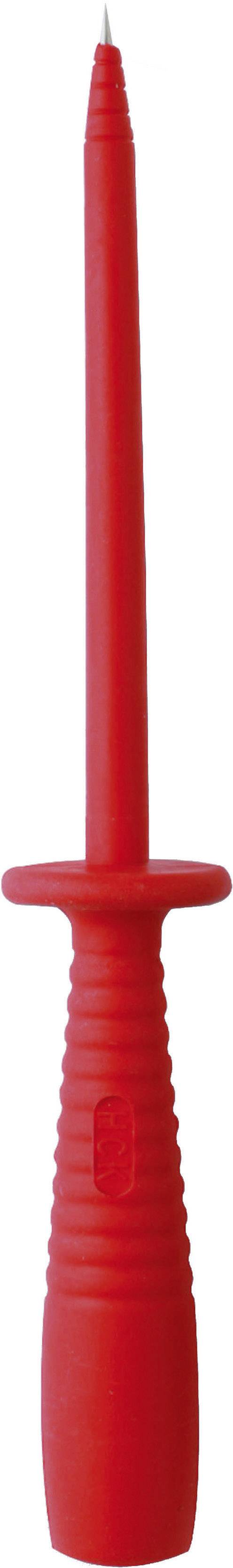 Ein roter Isolier-Prüfstift mit spitzem Ende, oft verwendet in der Elektronik zur sicheren Messung elektrischer Leitungen.