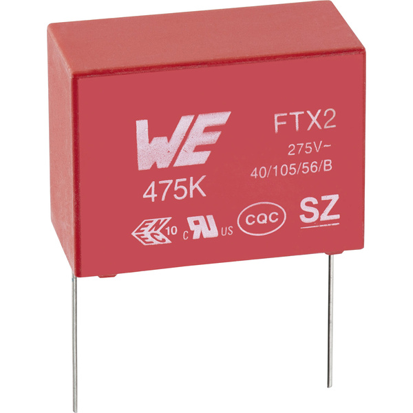 Würth Elektronik WCAP-FTX2 890324023002CS Entstör-Kondensator X2 radial bedrahtet 5.6 nF 275 V/AC 10% 10mm (L x B x H) 13 x 5 x 10