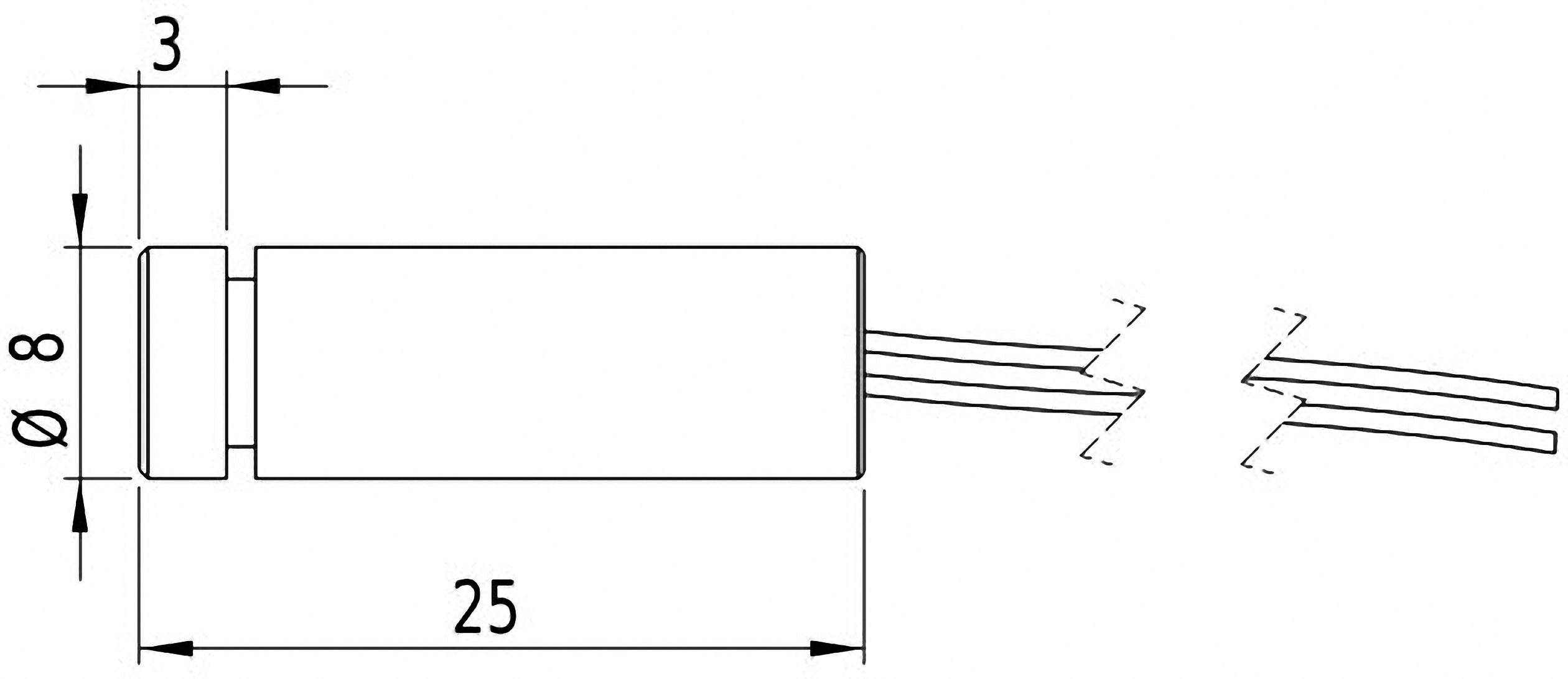Picotronic Lasermodul Punkt Rot 0.4mW DC650-0.4-3(8x25)