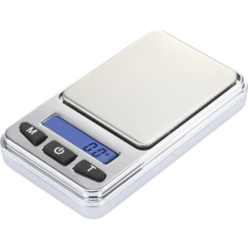 Balance de poche Basetech SJS-60008 Plage de pesée (max.) 200 g Lisibilité 0.01 g à pile(s) argent
