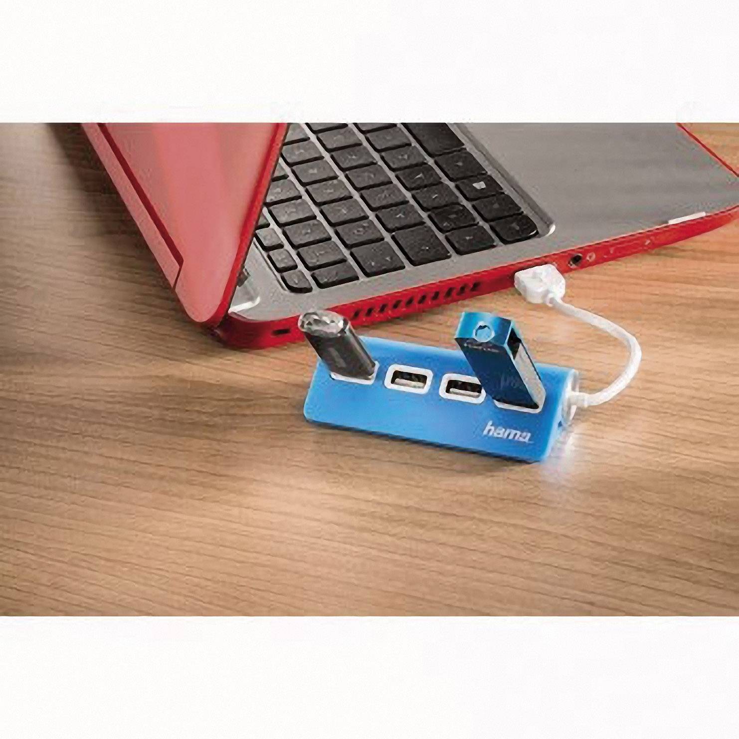 Hama 4 Port USB 2.0-Hub Blau