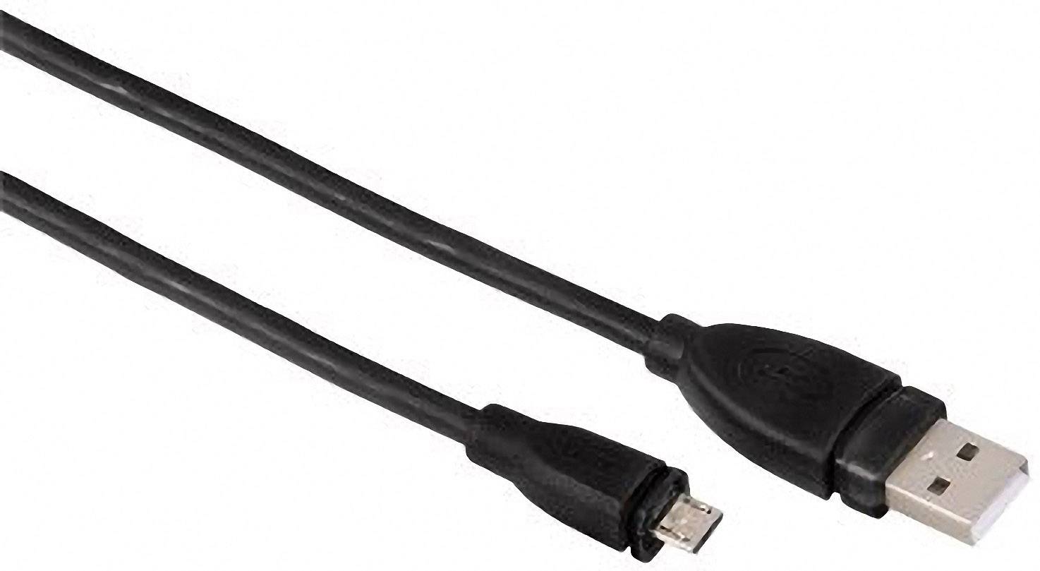 Hama USB-Kabel USB 2.0 USB-A Stecker, USB-Micro-B Stecker 0.25 m Schwarz vergoldete Steckkontakte 5