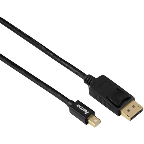 Hama Mini-DisplayPort / DisplayPort Adapterkabel Mini DisplayPort Stecker, DisplayPort Stecker 1.80m Schwarz 54563 Geschirmt