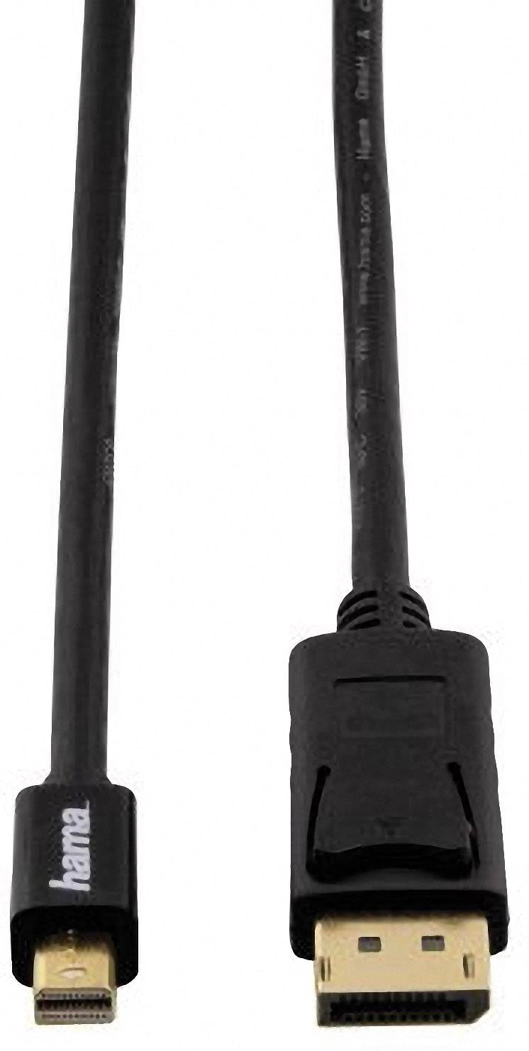 Hama Mini-DisplayPort / DisplayPort Adapterkabel Mini DisplayPort Stecker, DisplayPort Stecker 1.80
