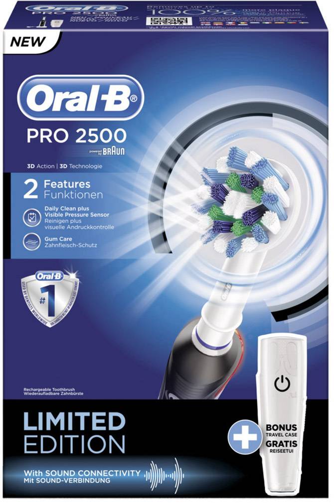 Oral-B PRO 2 2500 Black 100775 Elektrische Zahnbürste Rotierend/Oszilierend/Pulsieren Schwarz
