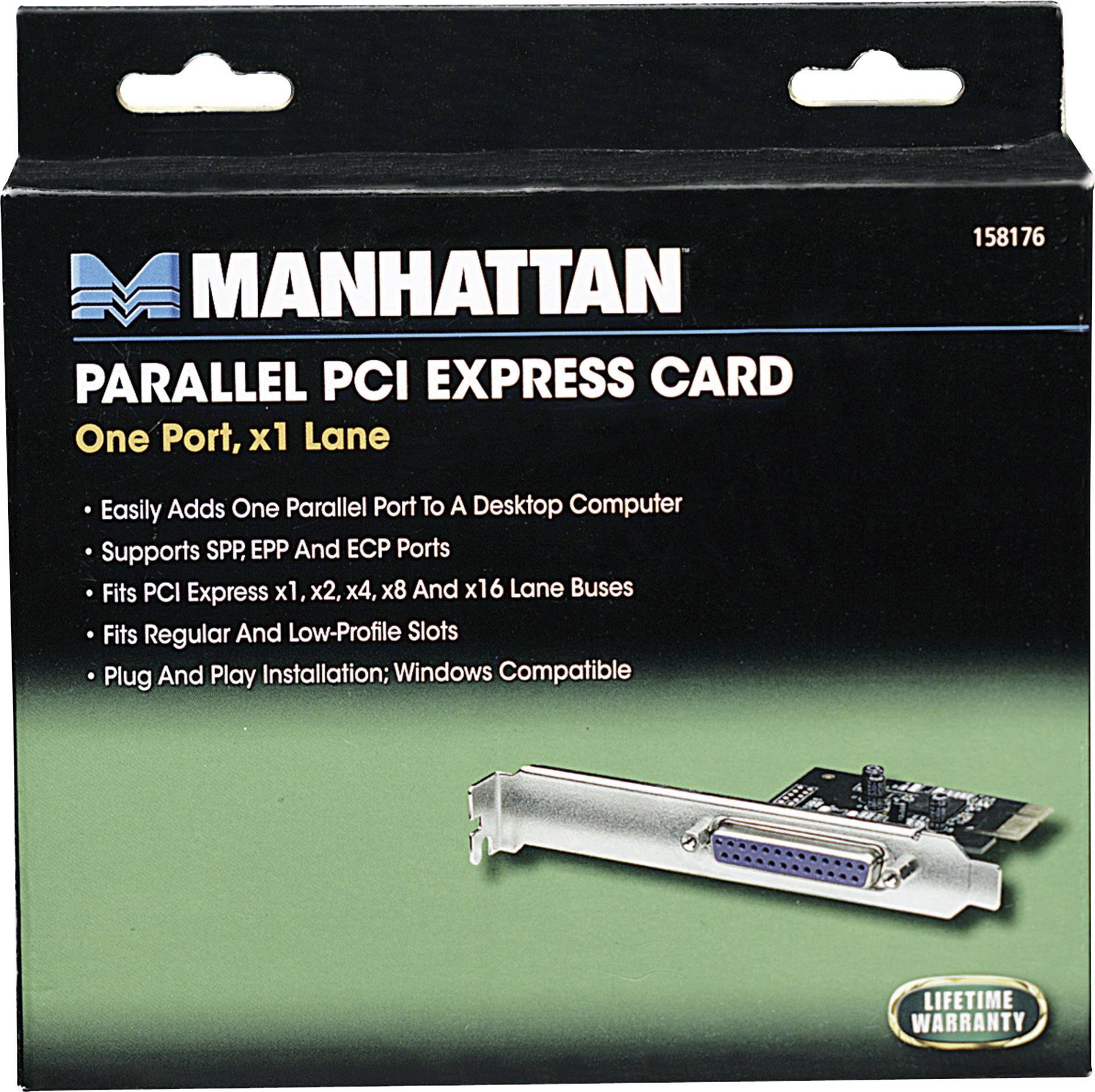 Manhattan 1 Port Parallele Steckkarte PCIe