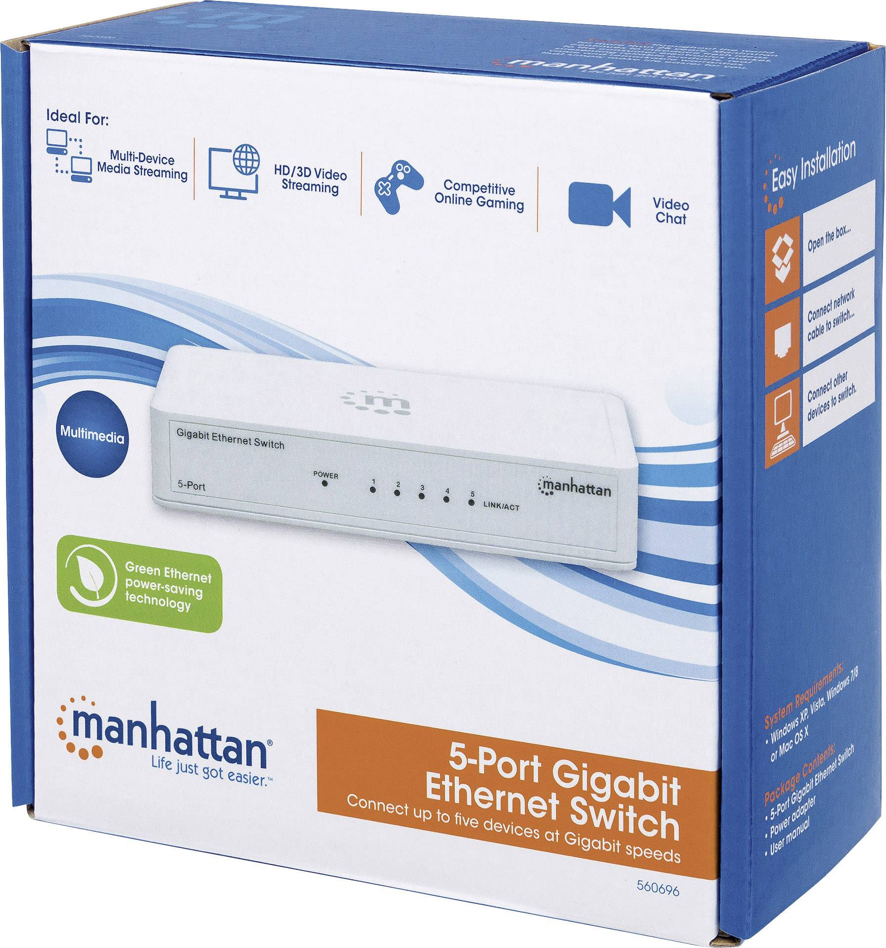 Manhattan 560696 560702 Netzwerk Switch 5 Port 1 GBit/s