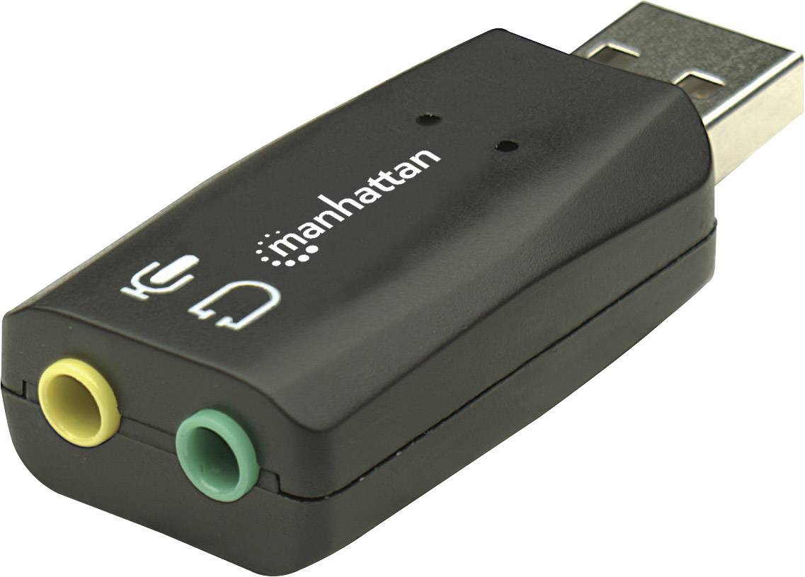 Manhattan Hi-Speed USB 3-D Audio Adapter 2.1 Soundkarte, Extern externe Kopfhöreranschlüsse