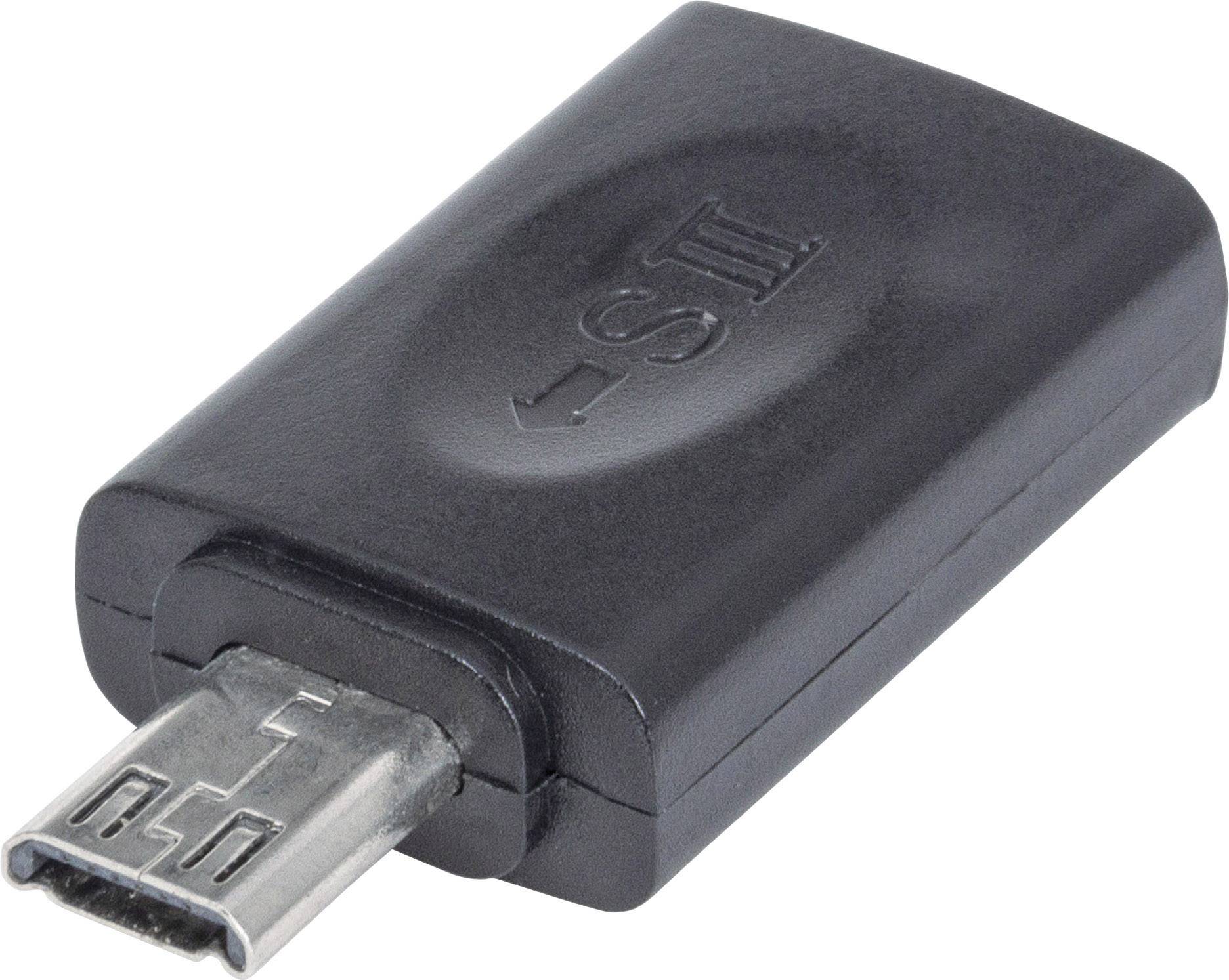 Manhattan USB 2.0 Adapter [1x USB 2.0 Stecker Micro-B - 1x USB 2.0 Buchse Micro-B] 151481