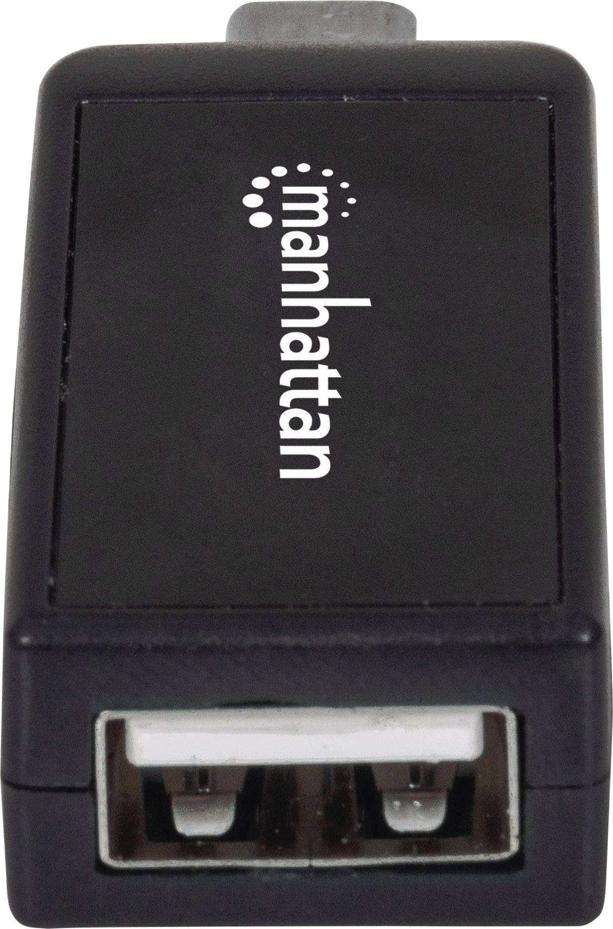 Manhattan USB 2.0 Adapter [1x USB 2.0 Stecker Micro-B - 1x USB 2.0 Buchse A, SD-Karten-Slot] 406222 mit OTG-Funktion