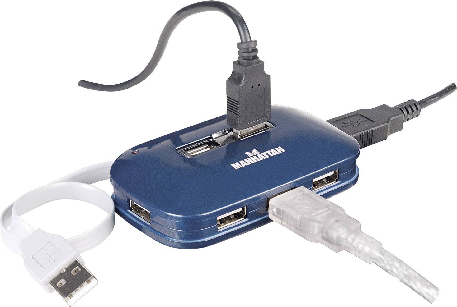 Manhattan 7 Port USB 2.0-Hub Blau