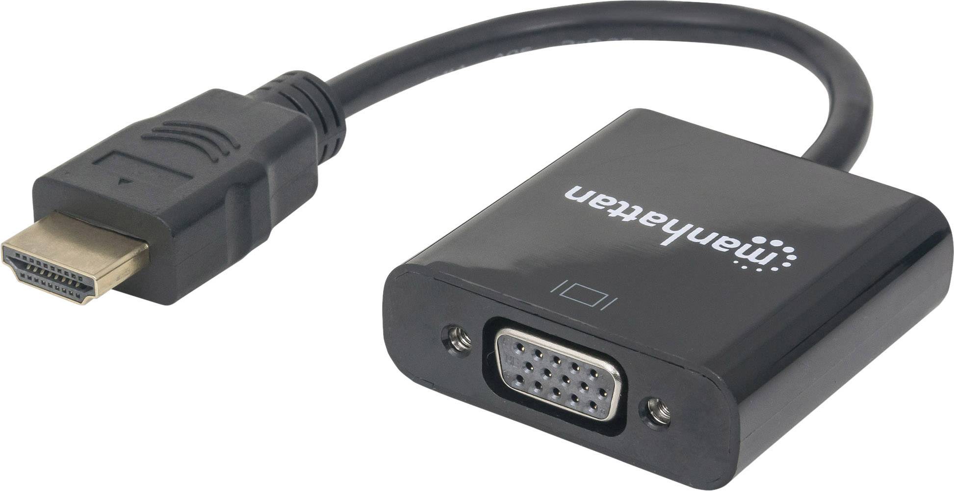 Manhattan 151467 HDMI / VGA Adapter [1x HDMI-Stecker - 1x VGA-Buchse] Schwarz 0.26 m