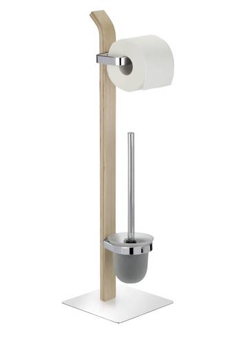 Wenko Samona Nature WC-Garnitur Stand Chrom, Braun, Glas satiniert 1St.