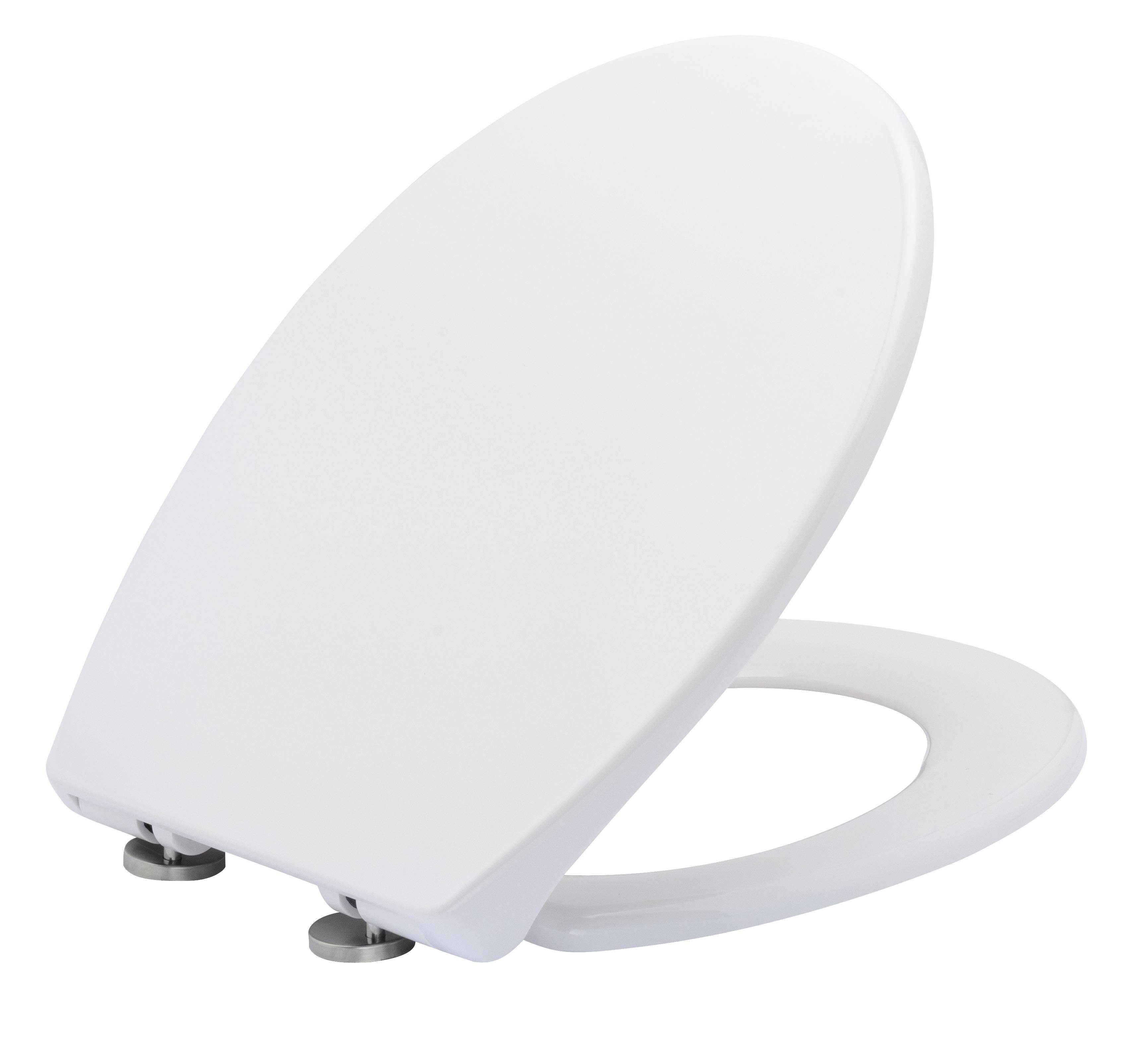 Wenko 20821800 Premium Cento WC-Sitz Befestigungsclip Duroplast mit Absenkautomatik, rostfrei