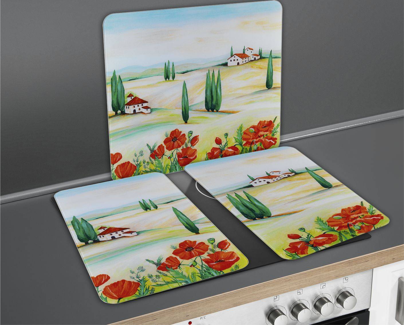 Wenko Herdabdeckplatte Universal Toscana, 2er Set, für alle Herdarten 2521457800