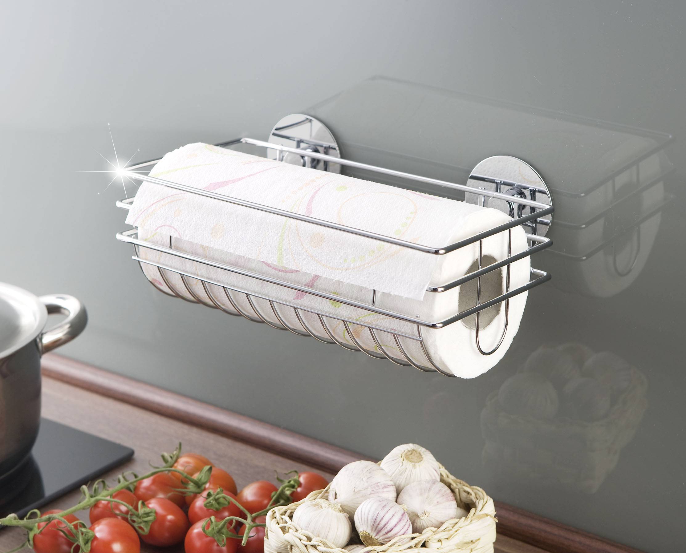 Wenko 5631800 Turbo-Loc Küchenrollenhalter, Befestigen ohne bohren