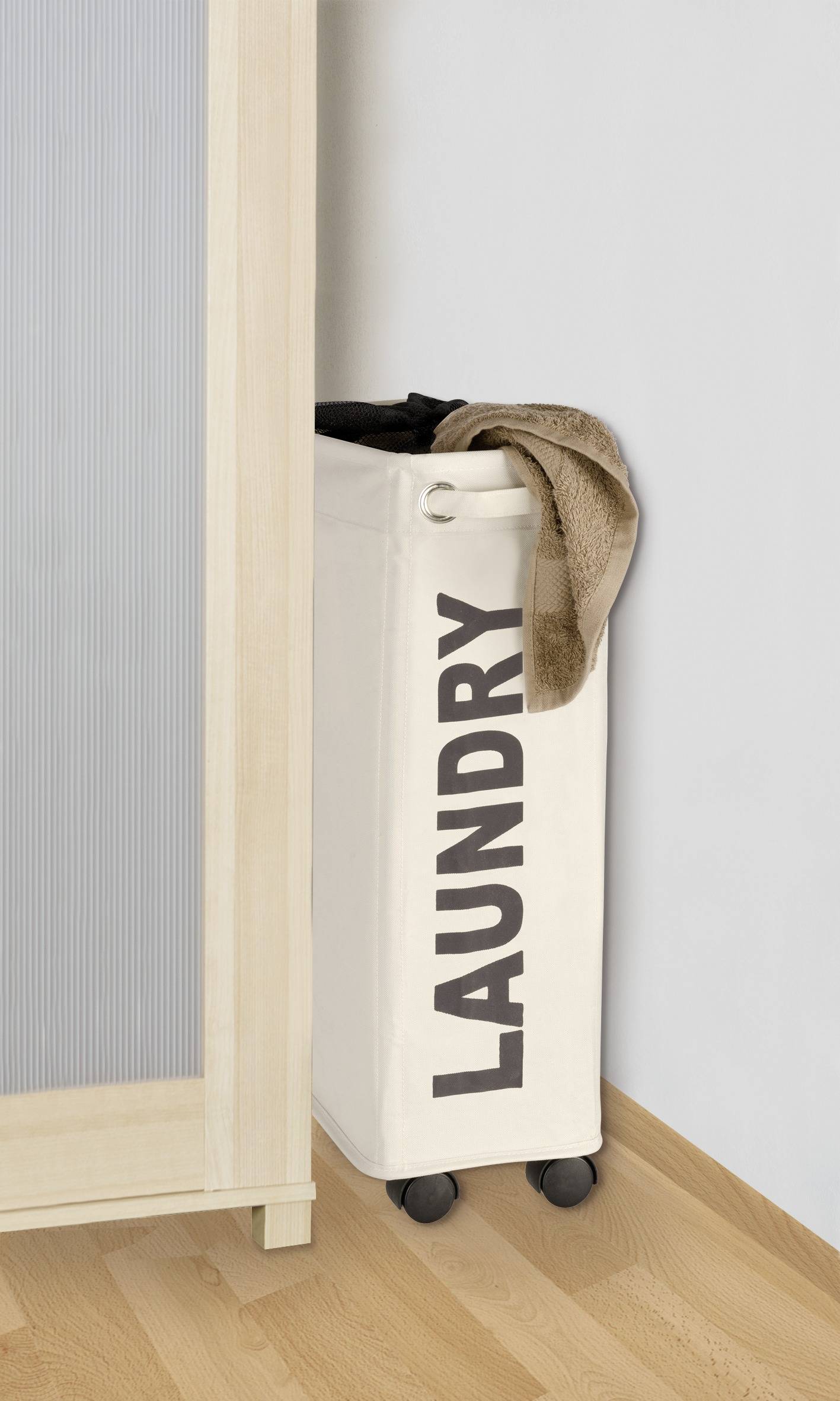 Wenko Wäschesammler Corno Beige, Wäschekorb, 43l