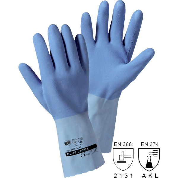 L+D blauw latex 1489-M Naturlatex Arbeitshandschuh Größe (Handschuhe): 8, M EN 388, EN 374 CAT III 1 Paar