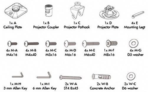 LogiLink BP0001 Beamer-Deckenhalterung Neigbar, Drehbar Boden-/Deckenabstand (max.): 22cm Silber