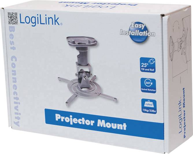 LogiLink BP0001 Beamer-Deckenhalterung Neigbar, Drehbar Boden-/Deckenabstand (max.): 22cm Silber