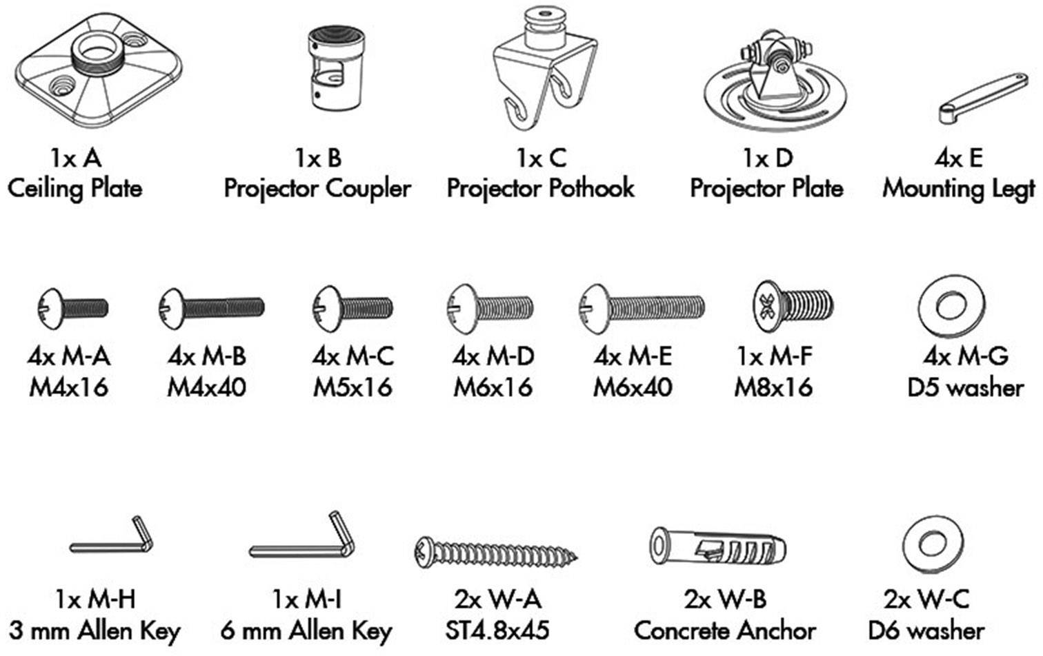 LogiLink BP0002 Beamer-Deckenhalterung Neigbar, Drehbar Boden-/Deckenabstand (max.): 22 cm  Schwarz
