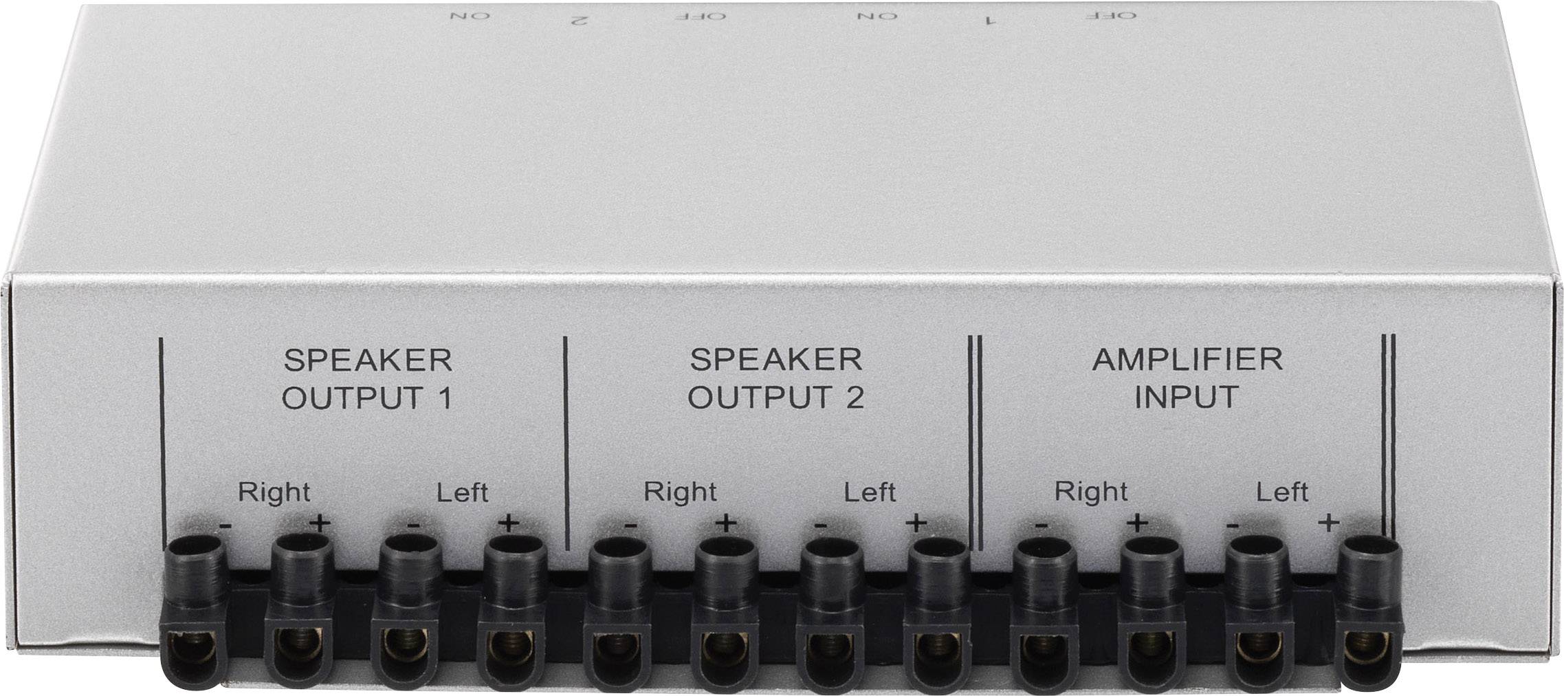 SpeaKa Professional 2 Port Lautsprecher-Umschalter Schraubanschluss Metallgehäuse Silber