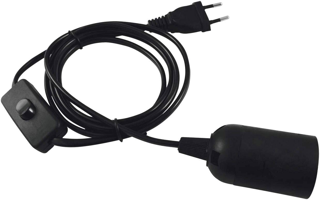 Eurolite 51100666 Lampenfassung E27 230V 60W mit Eurostecker, mit Wippschalter