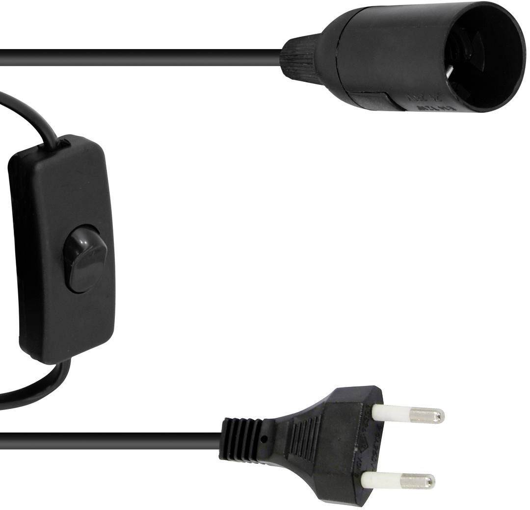 Eurolite 51100666 Lampenfassung E27 230 V 60 W mit Eurostecker, mit Wippschalter