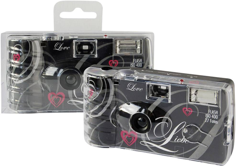 Topshot Love Black Einwegkamera 1 St. mit eingebautem Blitz