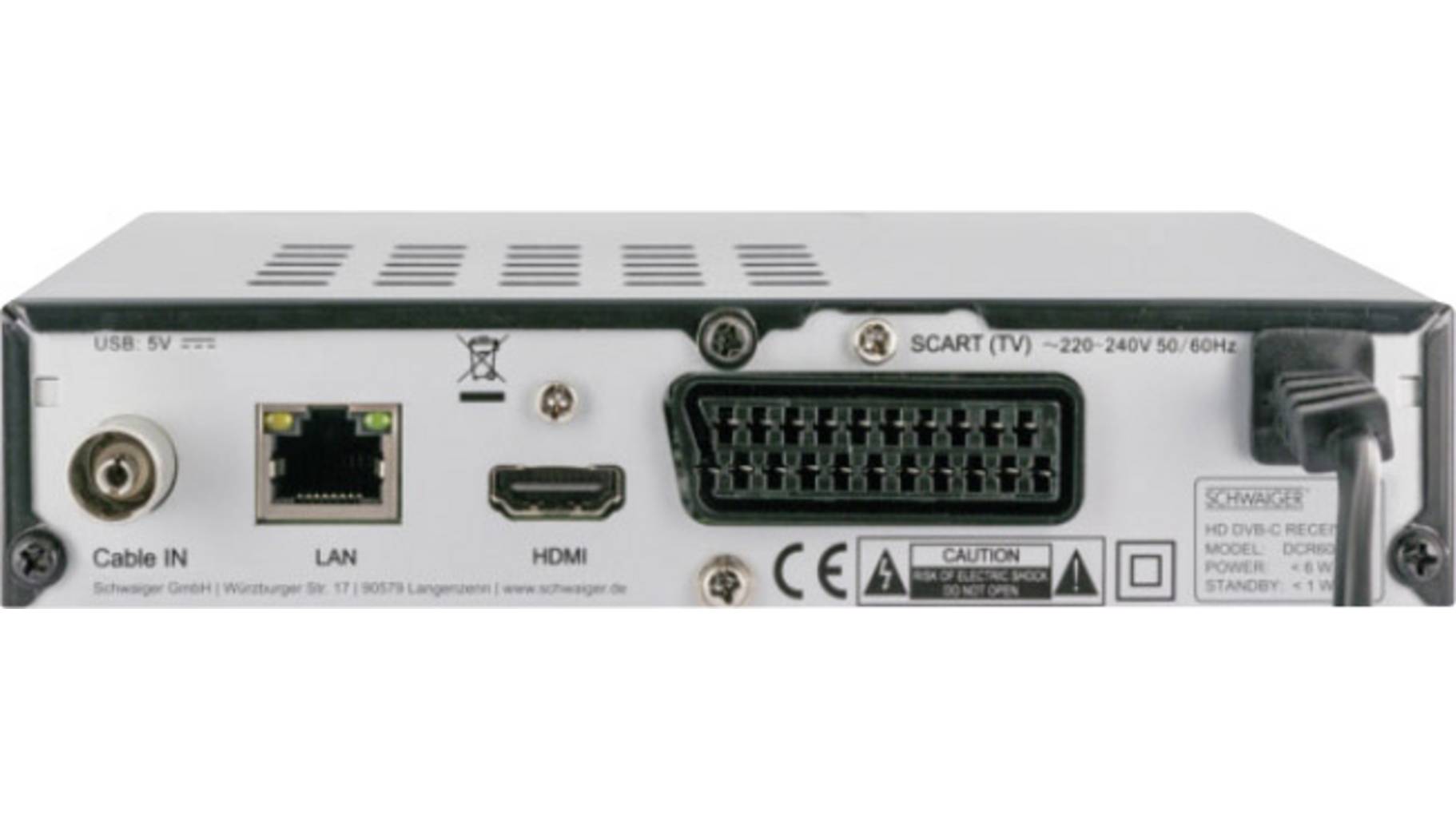 Schwaiger DCR-600 HD-Kabel-Receiver Anzahl Tuner: 1 | voelkner