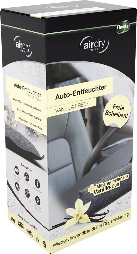 ThoMar AirDry Entfeuchter 1 kg Duft Vanille  Luftentfeuchter  (L x B x H) 36 x 15 x 4 cm Lkw, SUV, Van, Bus, Pkw, Wohnmobile Anthrazit