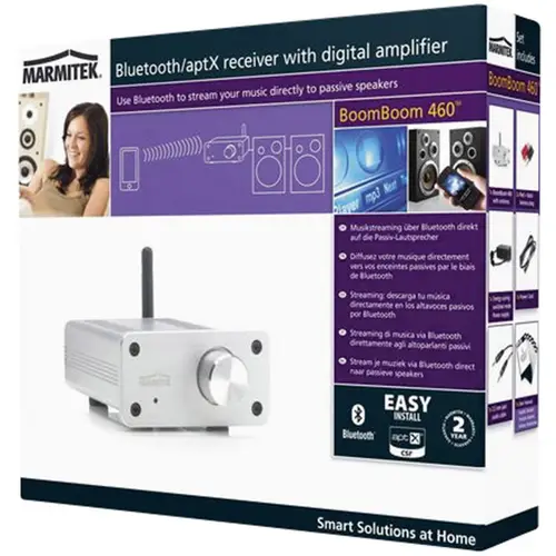 Marmitek BoomBoom 460 Bluetooth® Musik-Empfänger Bluetooth Version: 3.0, A2DP 10 m aptX®-Technologie Marmitek BoomBoom 460 Bluetooth® Musik-Empfänger Bluetooth Version: 3.0, A2DP 10 m aptX®-Technologie