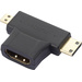 SpeaKa Professional HDMI Y-Adapter [1x HDMI-Stecker C Mini, HDMI-Stecker D Micro - 1x HDMI-Buchse]