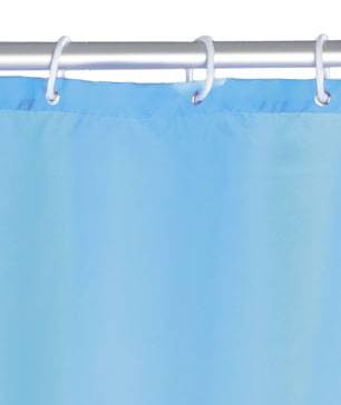 Wenko 20042800 Uni Anti-Schimmel Duschvorhang Polyester Hellblau waschbar (B x H) 180 mm x 200 mm